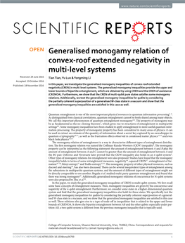 Generalised Monogamy Relation of Convex-Roof Extended Negativity In