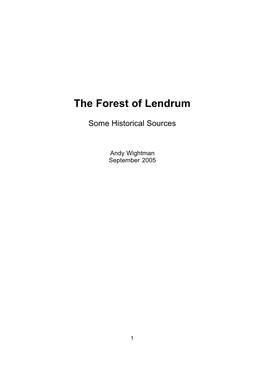 The Forest of Lendrum