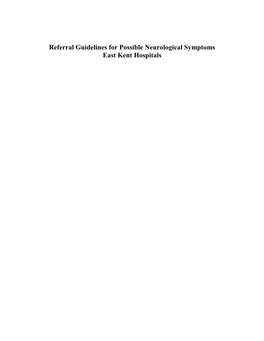 Neurology Referral Guidelines