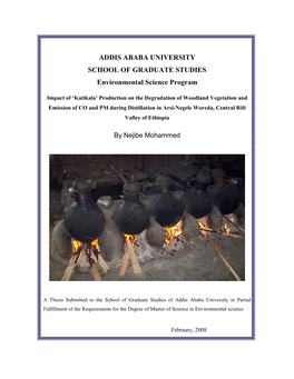 ADDIS ABABA UNIVERSITY SCHOOL of GRADUATE STUDIES Environmental Science Program