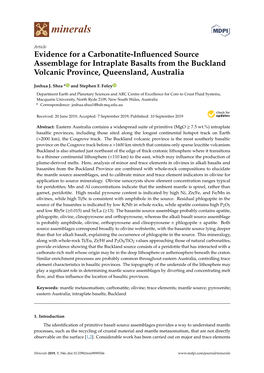 Evidence for a Carbonatite-Influenced Source Assemblage for Intraplate