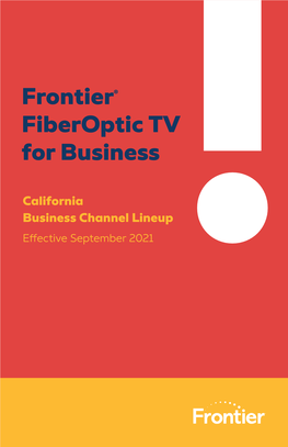 Frontier Fiberoptic TV California Business Channel Lineup and TV Guide