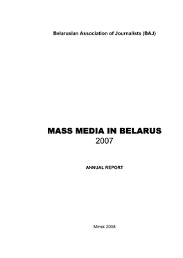 Mass Media in Belarus 2007