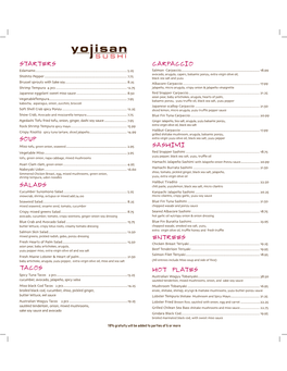 Yojisan Menu