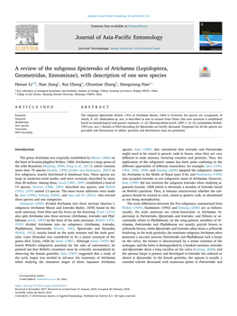 A Review of the Subgenus Epicterodes of Arichanna (Lepidoptera