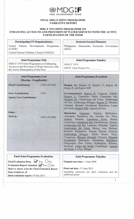 Joint Programme Narrative Report