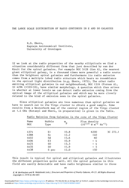 The Large Scale Distribution of Radio Continuum in Ε and So Galaxies