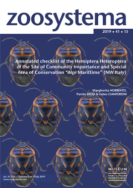 Annotated Checklist of the Hemiptera Heteroptera of the Site of Community Importance and Special Area of Conservation “Alpi Marittime” (NW Italy)