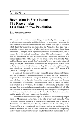 The Rise of Islam As a Constitutive Revolution