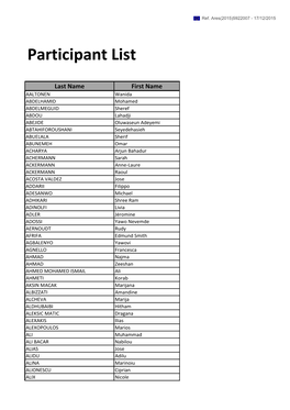 Participant List