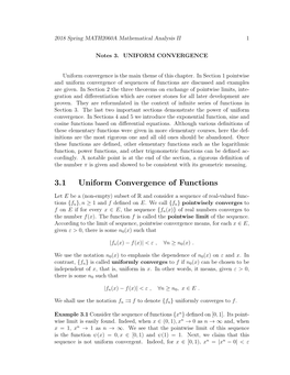 Uniform Convergence