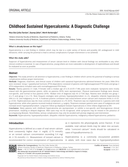 Childhood Sustained Hypercalcemia: a Diagnostic Challenge