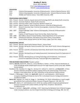 Bradley P. Harris Phone: (907) 564-8802 Email: Bharris@Alaskapacific.Edu Website: EDUCATION Ph.D