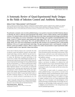 A Systematic Review of Quasi-Experimental Study Designs in the Fields of Infection Control and Antibiotic Resistance