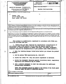 U.S. EPA, Pesticide Product Label, BARDAC MOLLUSCICIDE, 12/22