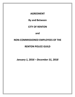 AGREEMENT by and Between CITY of RENTON and NON