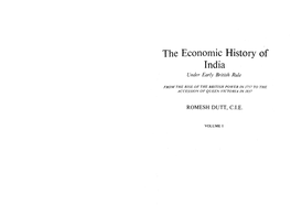 Economic Hist of India Under Early British Rule