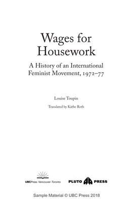 Wages for Housework a History of an International Feminist Movement, 1972–77