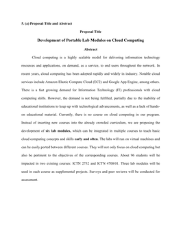 Development of Portable Lab Modules on Cloud Computing