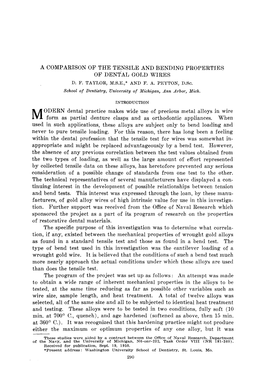 A Comparison of the Tensile and Bending Properties of Dental Gold Wires D