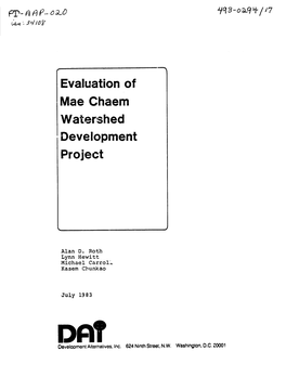 Mae Chaem Watershed Development Project