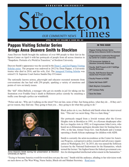 Brings Anna Deavere Smith to Stockton Pappas Visiting Scholar