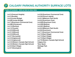 Calgary Parking Authority Surface Lots
