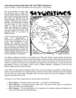 Just What Are Those Sky Chart "M" and "NGC" Numbers? by Barry D