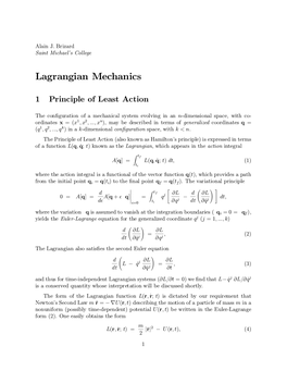 Lagrangian Mechanics