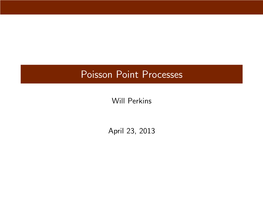 Poisson Point Processes