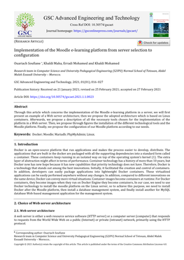 Implementation of the Moodle E-Learning Platform from Server Selection to Configuration