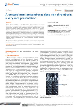 A Ureteral Mass Presenting As Deep Vein Thrombosis: a Very Rare Presentation