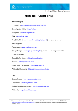 Handout – Useful Links