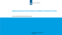 Opportunities for Zero Emission Mobility in Selected US Cities