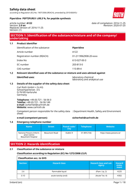 Safety Data Sheet: Piperidine