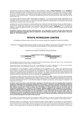 Tethys Petroleum Limited