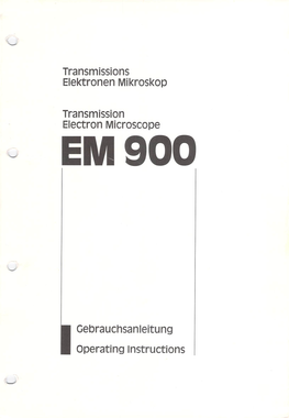 Elektronen Mikroskop Electron Microscope Cebrauchsanleitung