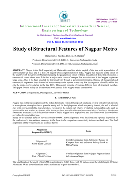 Study of Structural Features of Nagpur Metro