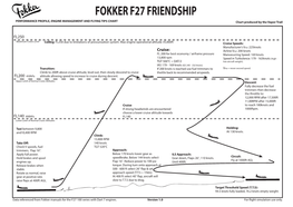 FOKKER F27 FRIENDSHIP PERFORMANCE PROFILE, ENGINE MANAGEMENT and FLYING TIPS CHART Chart Produced by the Vapor Trail