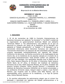 Informe N° 136/99 Caso 10.488 Ignacio Ellacuría, S.J