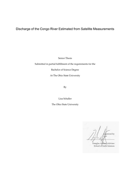 Discharge of the Congo River Estimated from Satellite Measurements