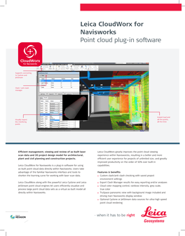 Leica Cloudworx for Navisworks Point Cloud Plug-In Software