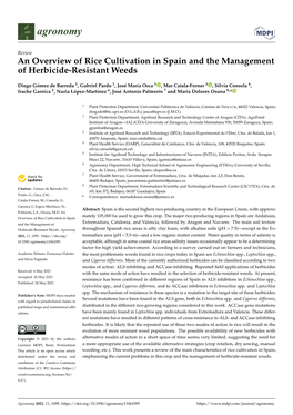 An Overview of Rice Cultivation in Spain and the Management of Herbicide-Resistant Weeds