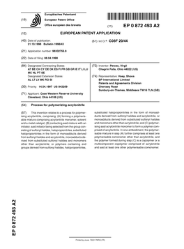 Process for Polymerizing Acrylonitrile