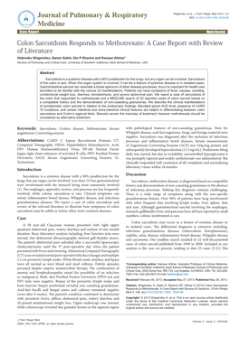 Colon Sarcoidosis Responds to Methotrexate