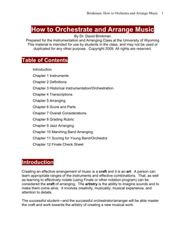 How to Orchestrate and Arrange Music by Dr