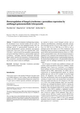 Downregulation of Fungal Cytochrome C Peroxidase Expression by Antifungal Quinonemethide Triterpenoids