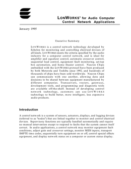 LONWORKS for Audio Computer Control Network Applications