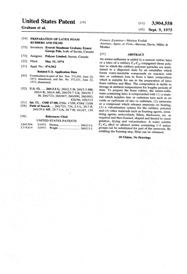 United States Patent (19) (11) 3,904,558 Graham Et Al