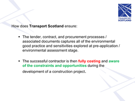 Transport Scotland Ensure